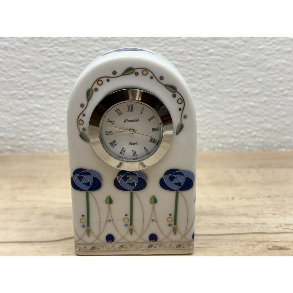 The Leonardo Collection Porcelain Quartz Clock Art Nouveau Style